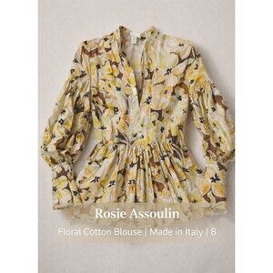 Rosie Assoulin Floral Cotton Blouse Italy 8